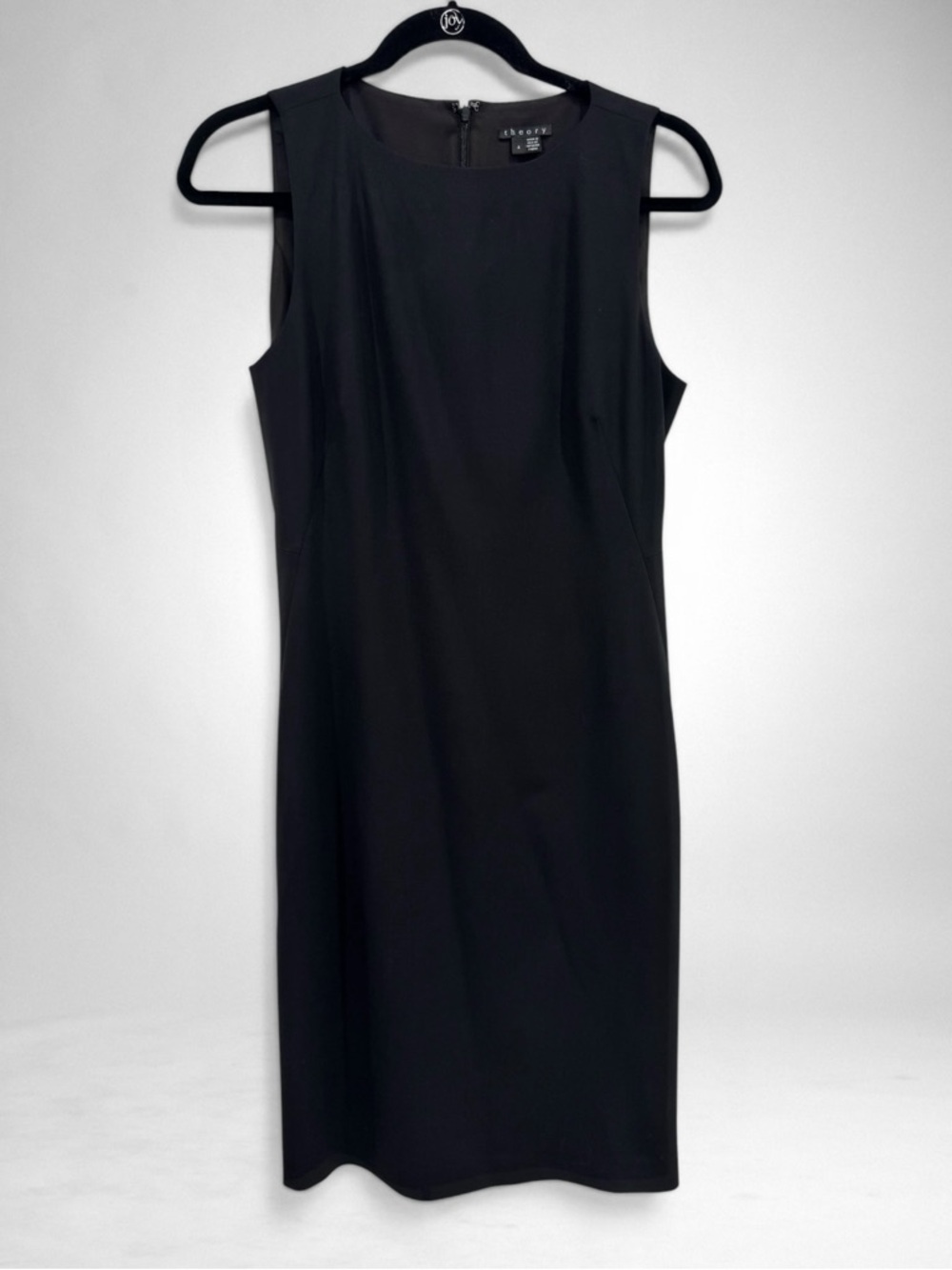 Theory Black Sleeveless Midi Sheath Dress